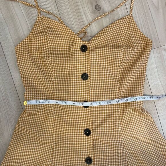 Moon River Gingham Plaid A Line Check Dress Sz M spaghetti straps. - Picture 6 of 11
